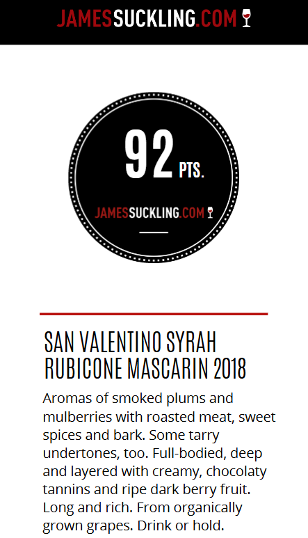 Mascarin RUBICONE I.G.P. SYRAH BIOLOGICO 2018